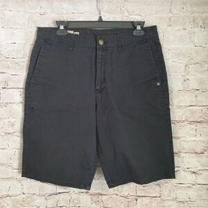 Volcom Black Chino Shorts Men’s Slash Pocket Mid Rise Size 32